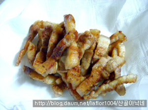 간단하지만 훌륭한 술안주~~돼지고기곰취쌈!!~~