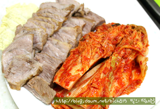 김장김치와 돼지고기 수육