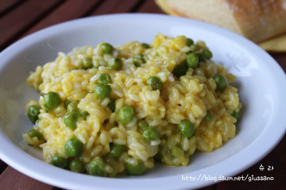 봄의 영양을 부드럽게 즐기는~완두콩 리조토(risotto)