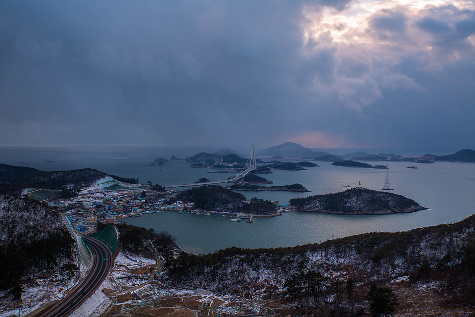 눈보라 날리는 고군산 