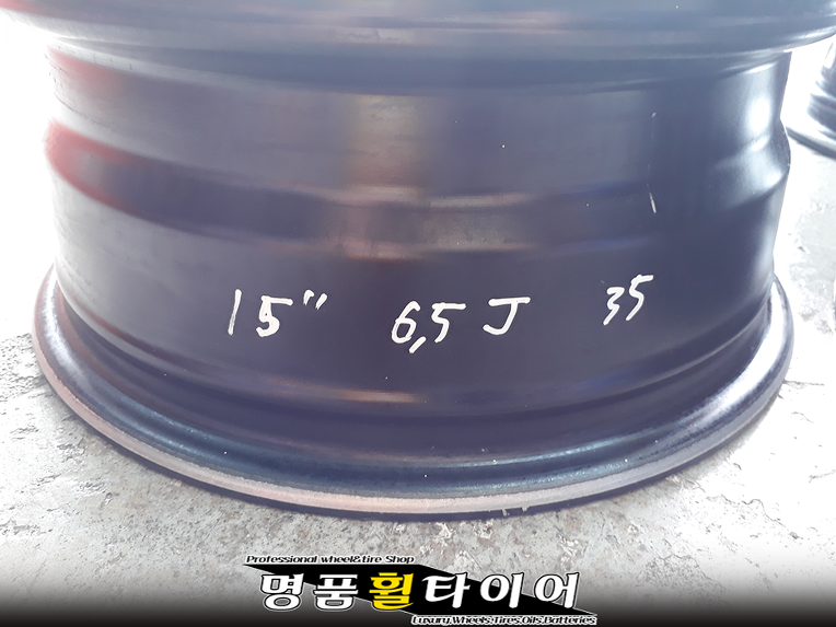 전주명품휠타이어 마르셀로 드릴 15인치 블랙폴리쉬 중고 사제휠 15인치타이어 엔진오일전문 자동차휠